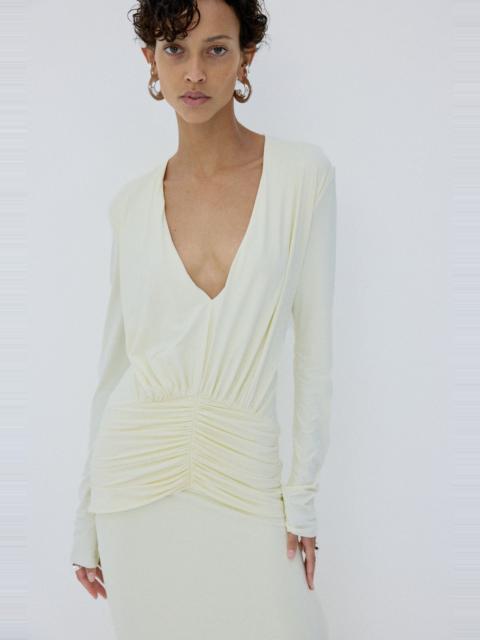 De La Vali CIELORA DRESS IN BRIGHT CREAM