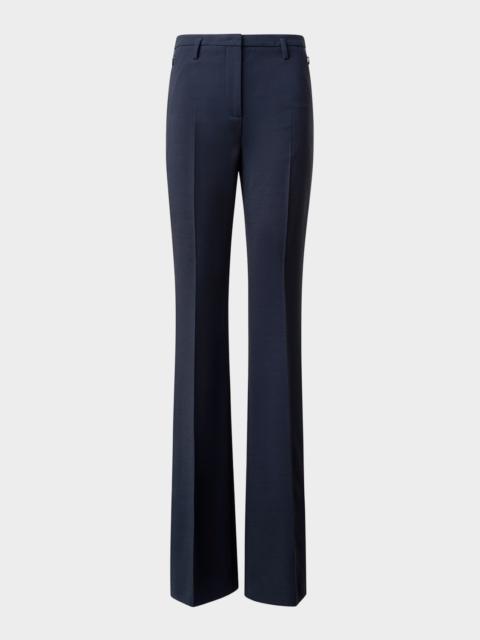 AKRIS Farrah Boot-Cut Mid-Rise Wool Pants