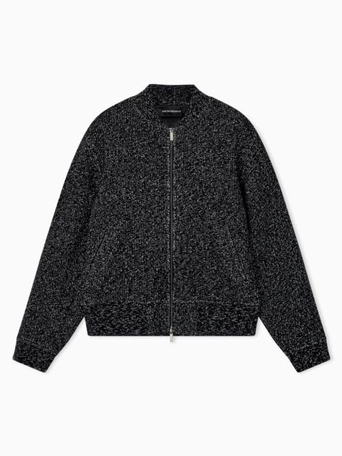EMPORIO ARMANI BLOUSON IN MÉLANGE WOOL BLEND SIGNATURE CAPSULE