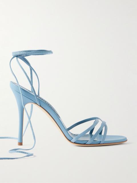 Manolo Blahnik Leva 105 leather sandals Sky blue