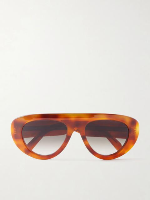 CELINE Aviator-style metal sunglasses Tortoiseshell