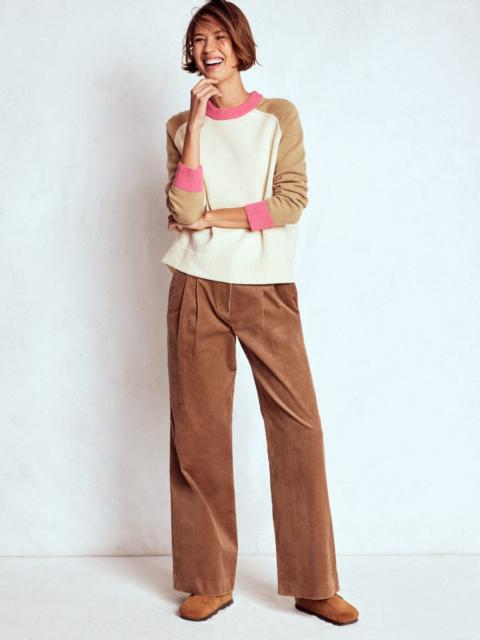 BODEN Marion Merino Sweater-Warm Ivory, Colourblock