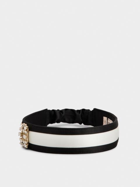 Roger Vivier Broche Vivier Buckle Bicolor Hair Bandeau in Satin