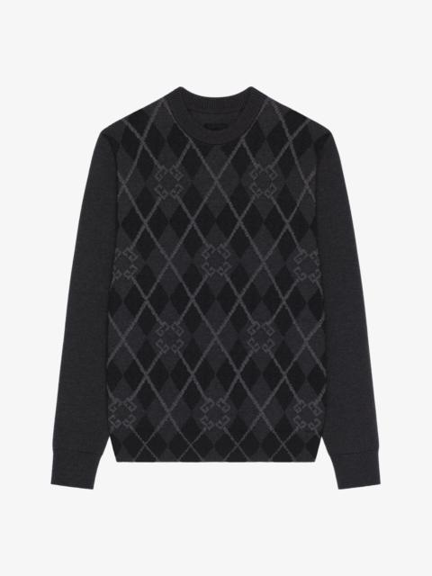 Givenchy SWEATER IN MONOGRAM 72 ARGYLE WOOL