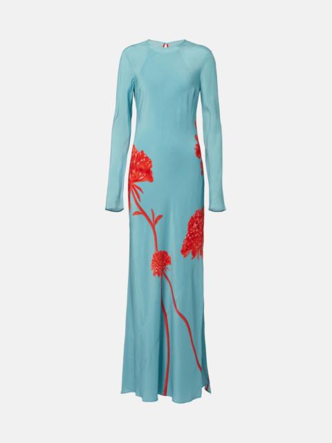 SIR. Amelie floral silk crêpe de chine maxi dress