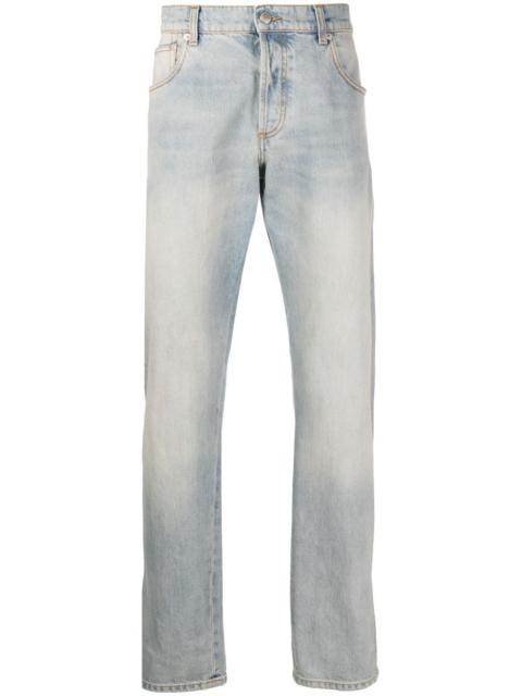 Alexander McQueen logo-patch washed cotton jeans