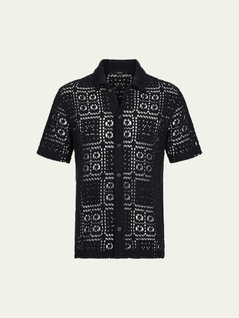 Vince Men's Crochet Button-Down Shirt