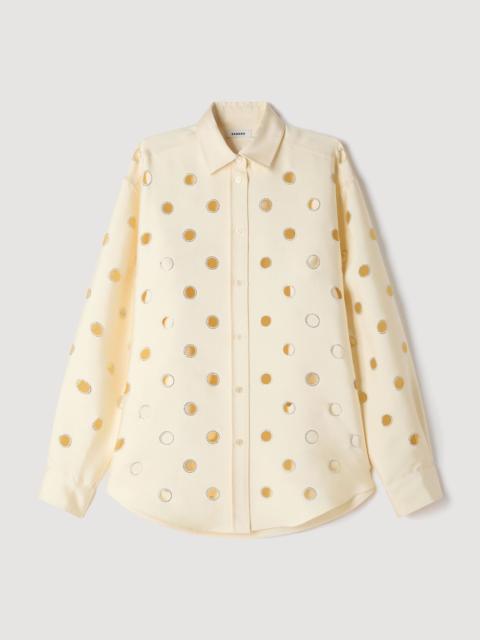 Sandro OPENWORK RHINESTONE SHIRT
