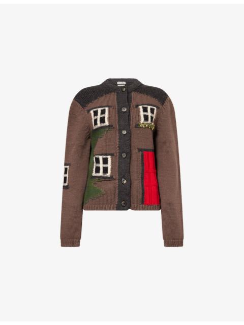 JW Anderson House Polo Wool Cardigan