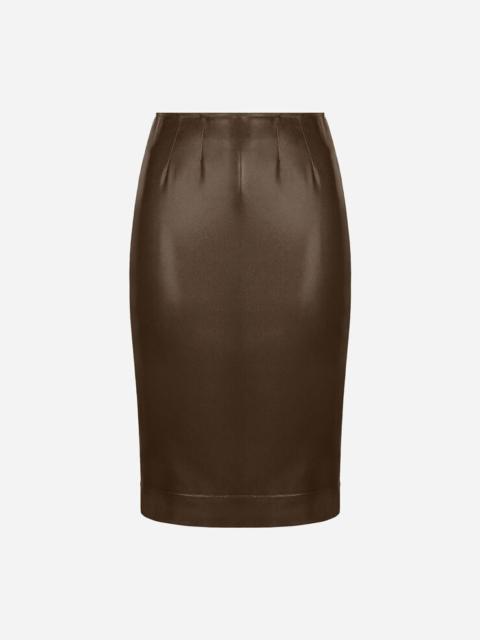 Dolce & Gabbana Midi skirt in shiny satin