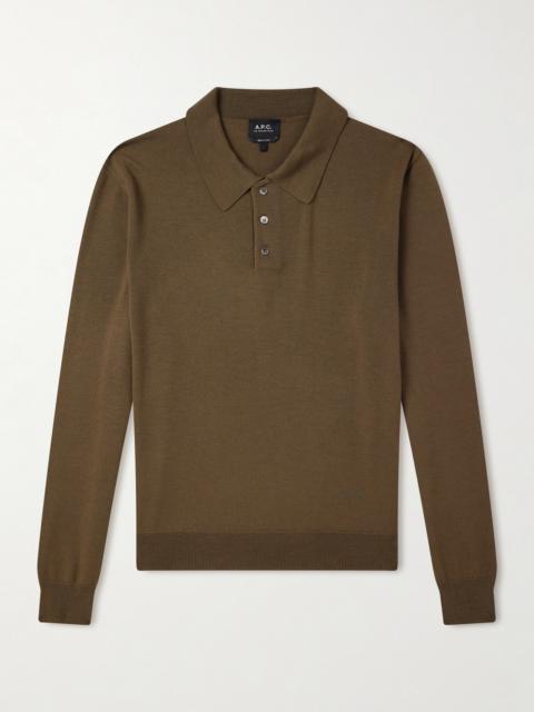 A.P.C. Riou Virgin Wool Polo Shirt