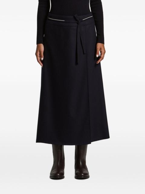 PESERICO wrap-style belted midi skirt