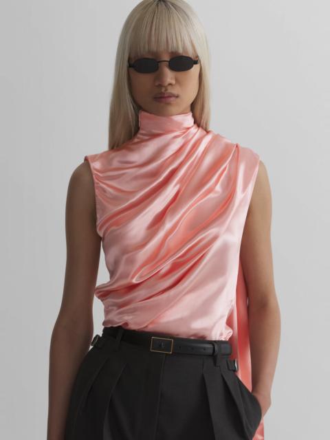 MUGLER baby pink scarf sleeveless top