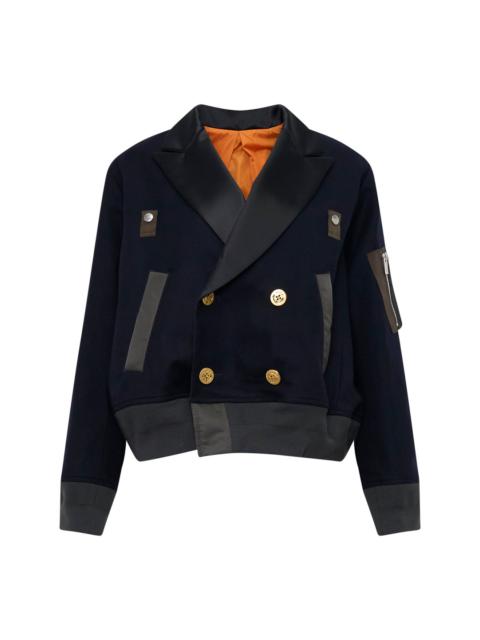 sacai Wool Flannel Nylon Twill Jacket