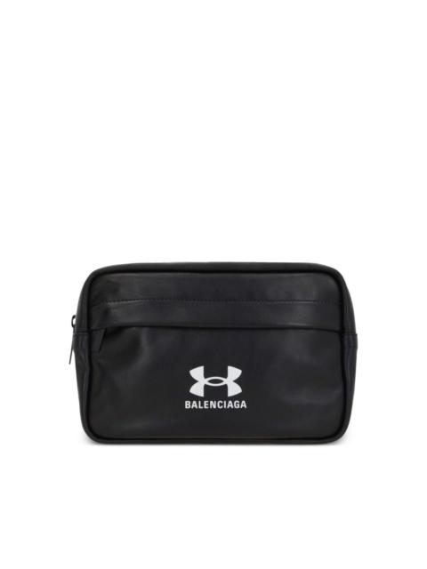 BALENCIAGA x Under Armour logo-print leather wash bag