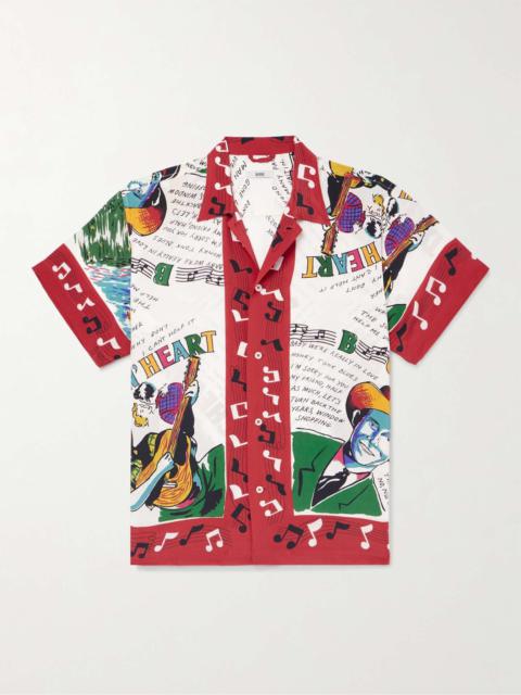 BODE Honky-Tonk Convertible-Collar Printed Silk Shirt