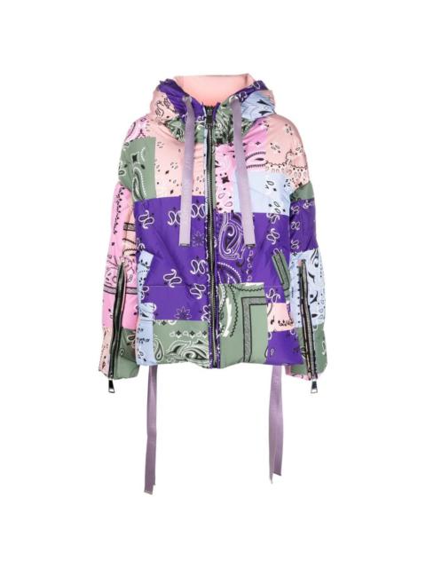 bandana-print puffer jacket