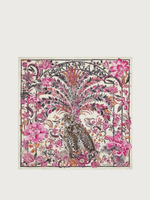 FERRAGAMO GIAGUARI PRINT SILK FOULARD
