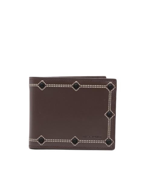 Etro embroidery leather wallet