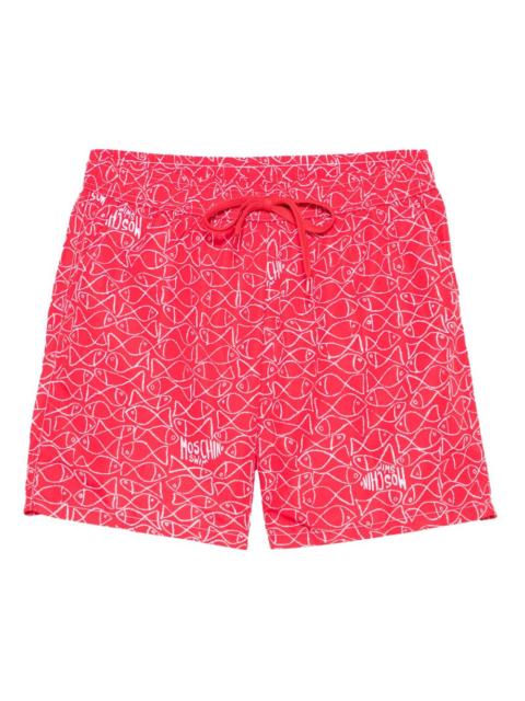Moschino fish-print swim shorts