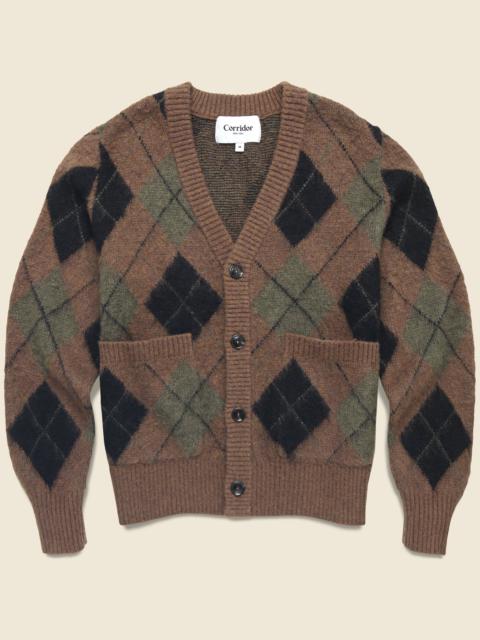 Corridor Argyle Cardigan - Brown