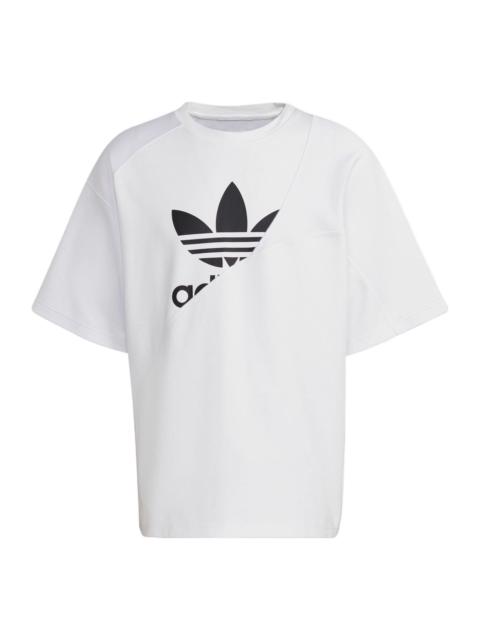 Men's adidas originals Bld Tricot In T Logo Sports Splicing Short Sleeve White T-Shirt HG1439