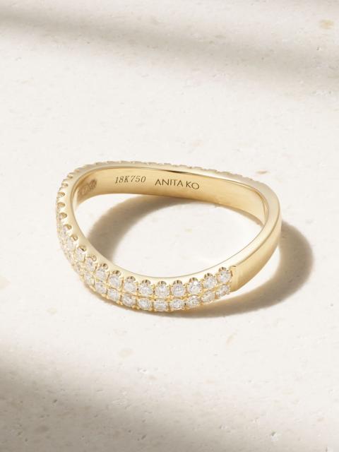 ANITA KO Curved 18-karat gold diamond ring Gold