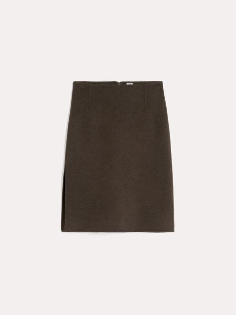 Side-split doublé skirt chocolate mélange