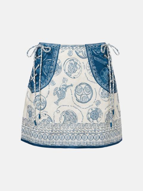ALÉMAIS Lucky printed linen miniskirt