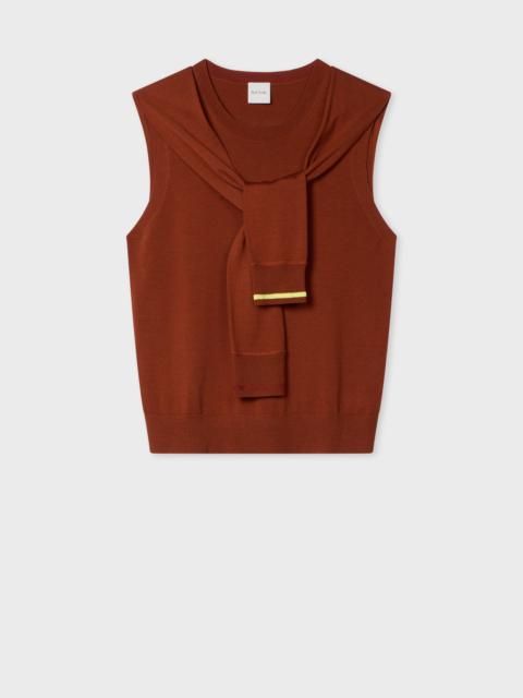 Paul Smith Women's Brown Merino-Wool Blend Knitted Vest