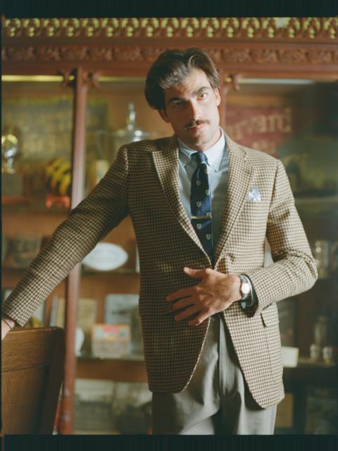 J. PRESS MADE-IN-USA BROWN & TAN HOUNDSTOOTH SPORT COAT