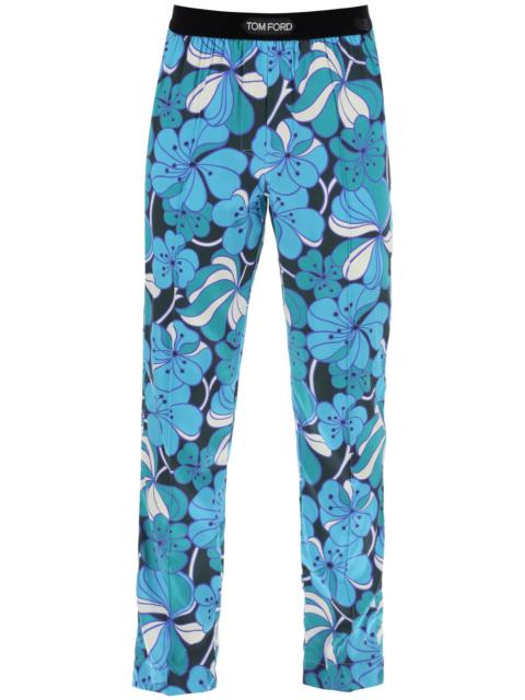 PAJAMA PANTS IN FLORAL SILK