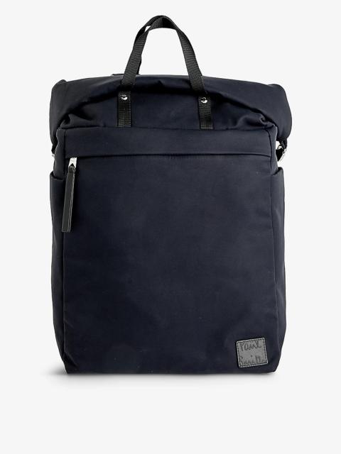 Brand-patch cotton-blend backpack
