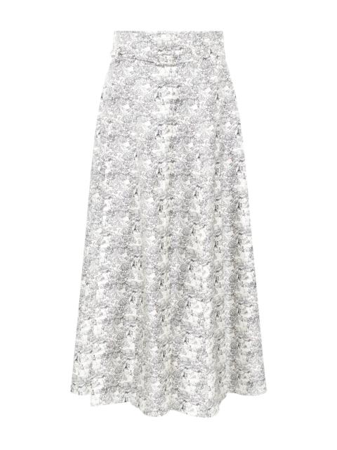 GABRIELA HEARST Dugald Skirt in Ivory Multi Printed Silk Twill