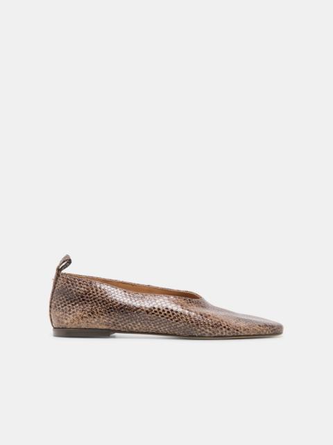 dolce vita KORY BALLET FLATS SNAKE TAN EMBOSSED LEATHER