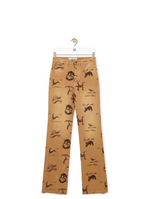 Loewe Animal print jeans in denim