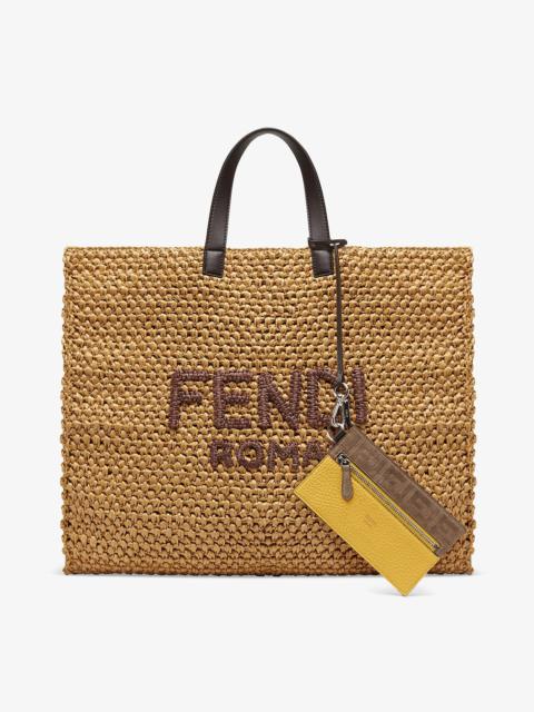 FENDI Beige raffia bag