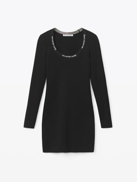 Alexander Wang LOGO SCOOP NECK DRESS IN STRETCH VISCOSE