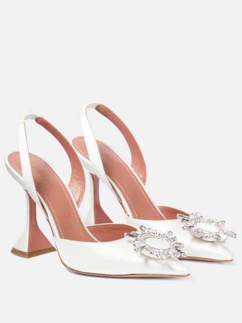 Amina Muaddi Begum satin slingback pumps