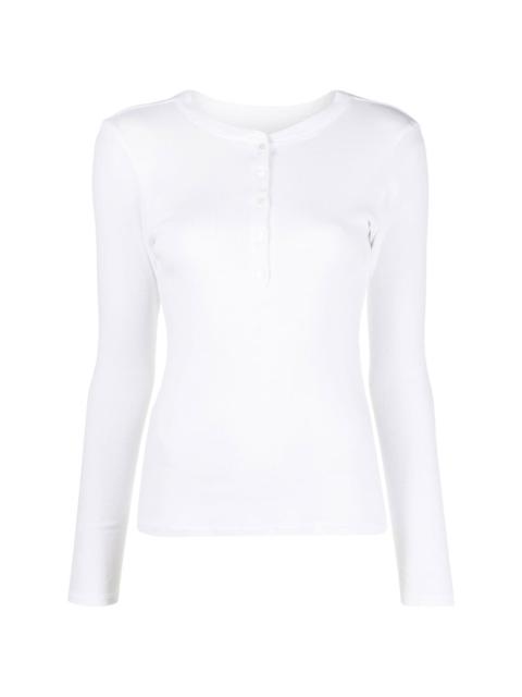button-front long-sleeved T-shirt