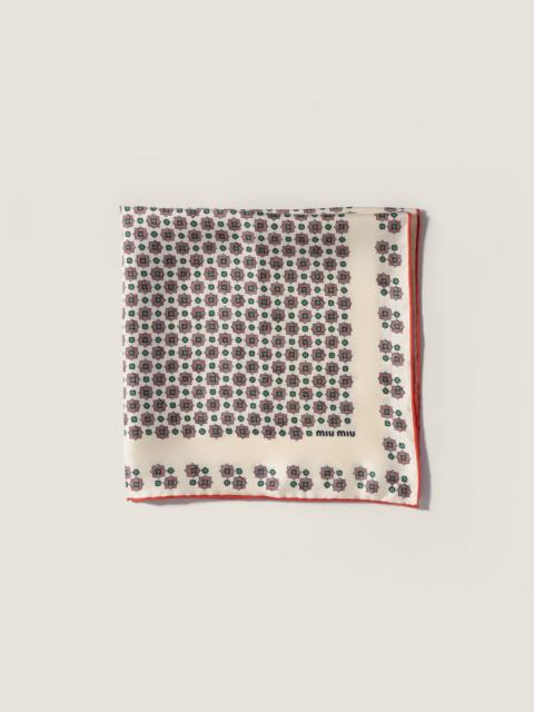 Miu Miu Printed twill scarf