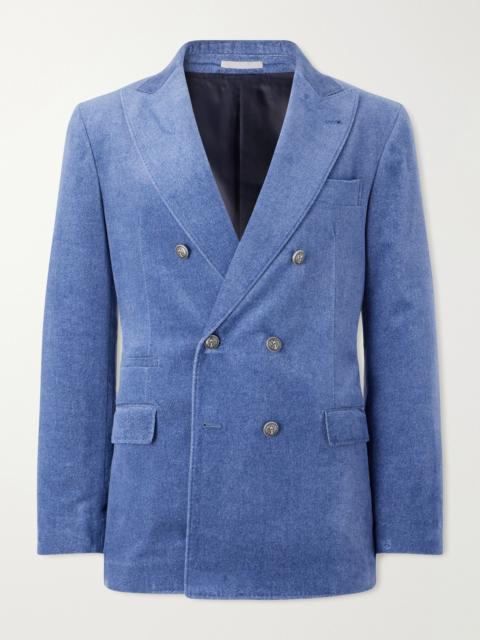Brunello Cucinelli Double-Breasted Cotton-Velvet Suit Jacket