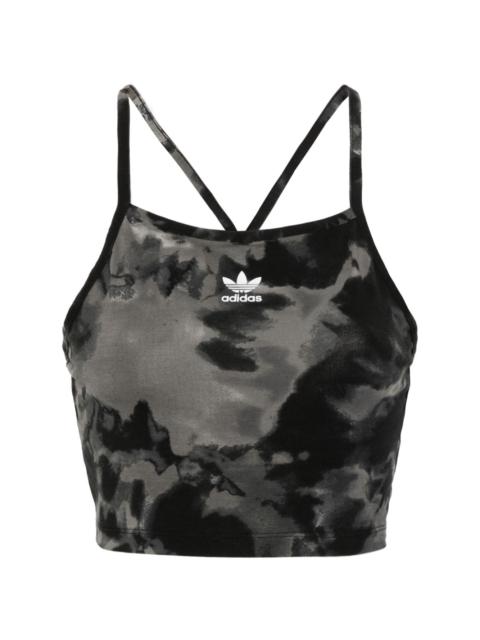 trefoil-logo tie-dye crop top