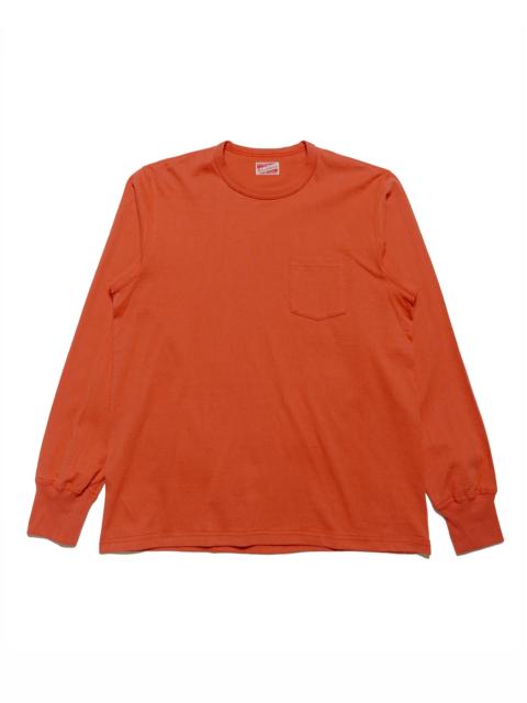 The Real McCoys MC24019 Pocket Tee L/S Scarlet