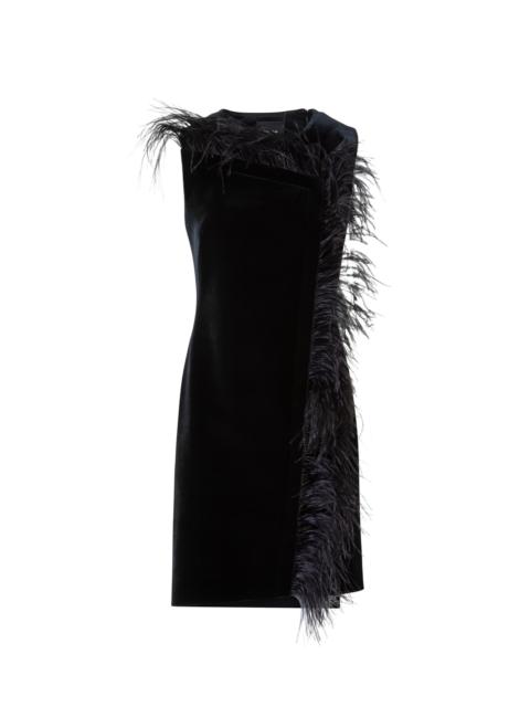 AKRIS Women's Feather-Trimmed Velvet Minidress - Black