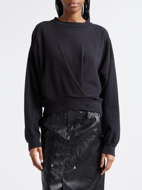 Isabel Marant Étoile Paulia Draped Cotton Sweatshirt in Black at Nordstrom