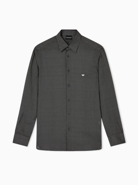 EMPORIO ARMANI LYOCELL SHIRT WITH A PATTERNED PRINT