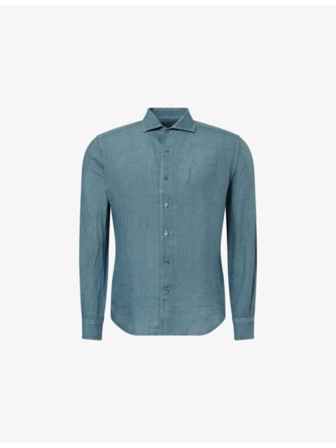 CORNELIANI Long-Sleeve Linen Shirt
