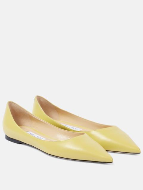 JIMMY CHOO Love leather ballet flats