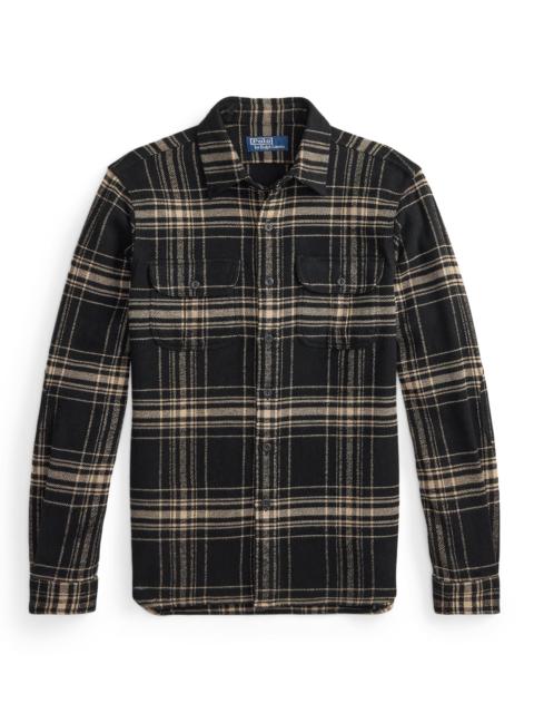 Polo Ralph Lauren Men's Plaid Two-Sided Brushed Flannel Shirt - Black Cream